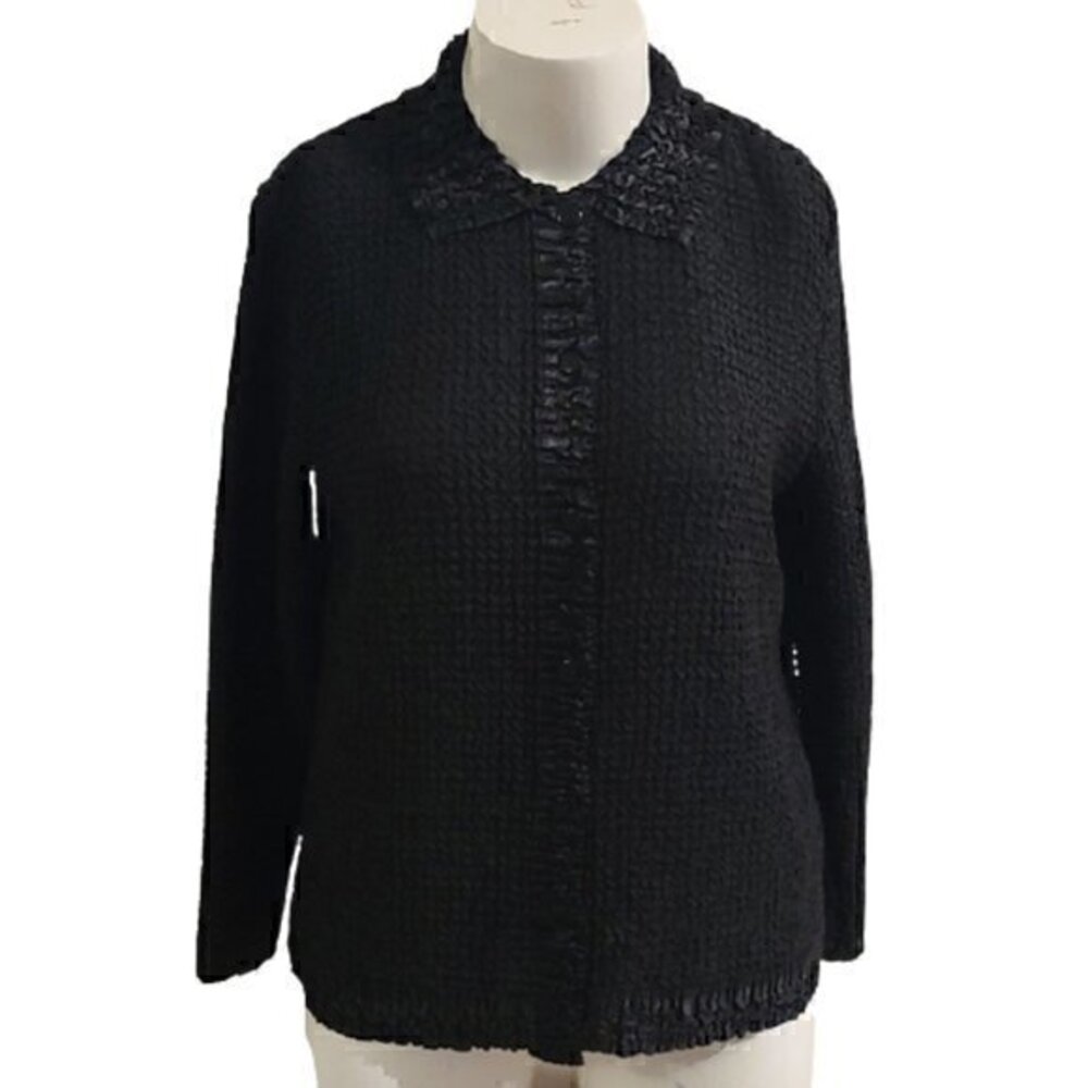 [Rafeal] Black Button Down Super Stretchy Long Sleeve - Size 2X